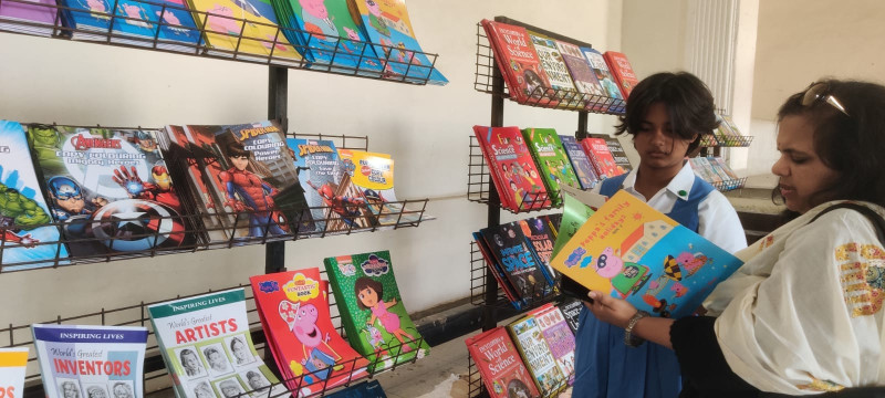 Book Fair was organised in MGD Girls' School in collaboration with Prisha Books.